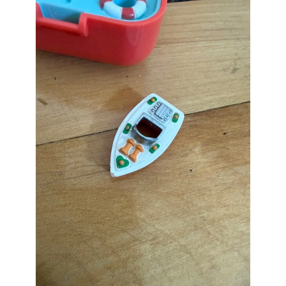 Vintage 1991 Polly Pocket Beach Cafe Compact Bluebird Toys Coral Orange Boat